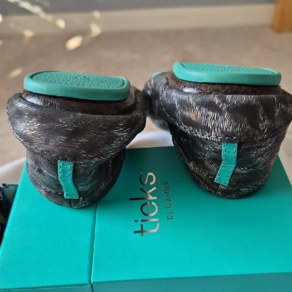Tieks Black Leopard Ballet Flats - Picture 7 of 9
